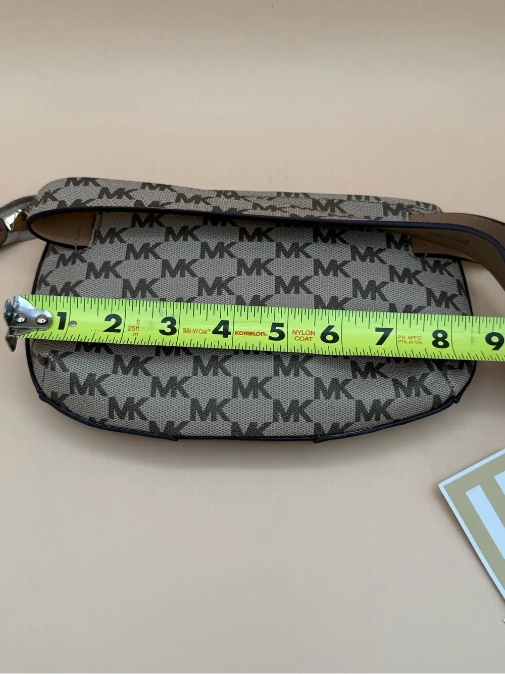 NWT Michael Kors Signature MK Logo Belt Bag Waist Pack Vanilla Acorn Size S/M
